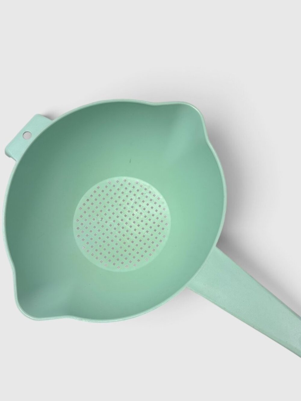 Vintage Tupperware Mint Green Colander Strainer Long Handle 1970s